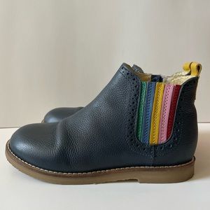 🌈 Mini Boden Rainbow Navy Zip Chelsea Boot Bootie Size 1 US / 32 Euro